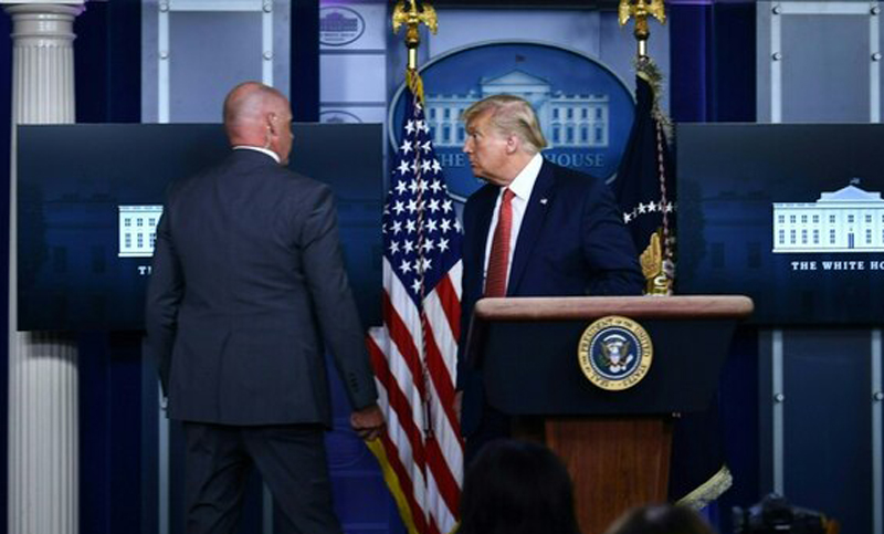 Un tiroteo cerca de la Casa Blanca interrumpió una conferencia de prensa de Trump