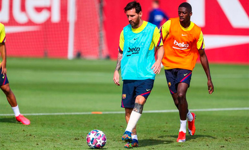 Messi volvió a las prácticas con normalidad