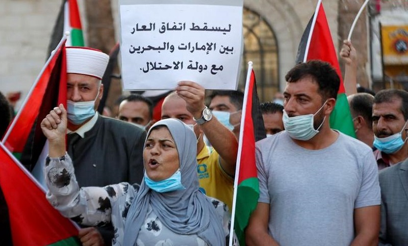 Palestinos rechazan los acuerdos firmados entre Emiratos Árabes, Bahréin e Israel