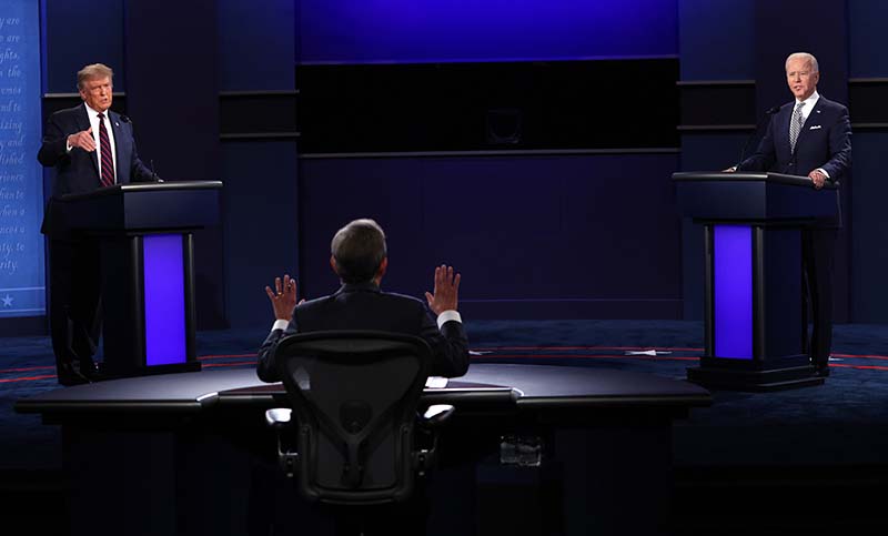 Entre gritos y mucha tensión, Trump y Biden se muestran los dientes en el primer debate presidencial