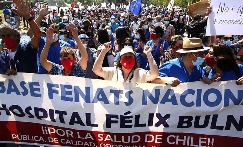 Los trabajadores de la salud de Chile realizan una huelga de 48 horas