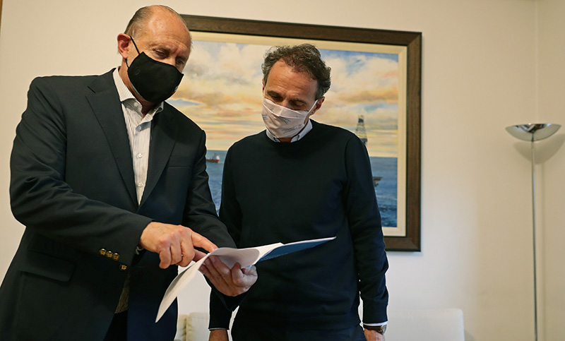 Perotti y Katopodis analizaron el avance de las obras que Nación ejecutará en la provincia