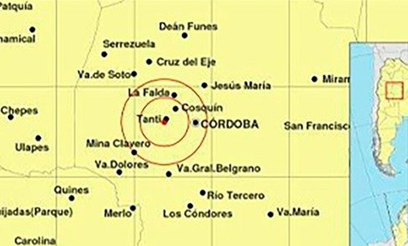 Un sismo de 4,4 grados sacudió a Córdoba