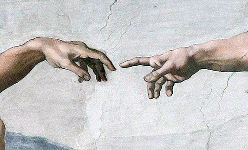 Por qué no se tocan los dedos en la Creación de Adán de Miguel Ángel?