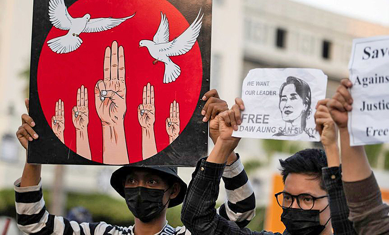 Siguen las marchas contra el golpe de Estado en Myanmar a pesar de la represión