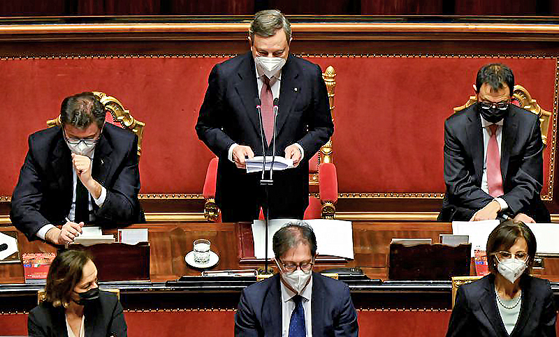 Draghi advirtió que la economía italiana se recuperará «no antes de fines de 2022»