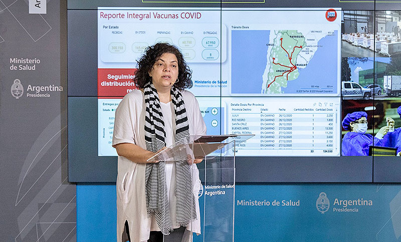 Vizzotti asegura que la provisión de vacunas estará normalizada a mediados de febrero
