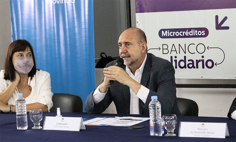 Perotti relanzó el Banco Solidario para financiar microemprendimientos