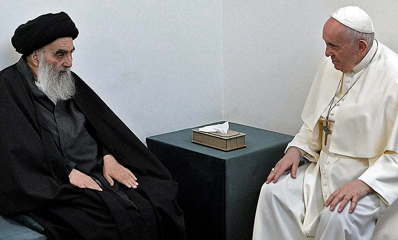 En un guiño al islam chiita, Francisco se reunió en Irak con el gran ayatollah Ali al-Sistani