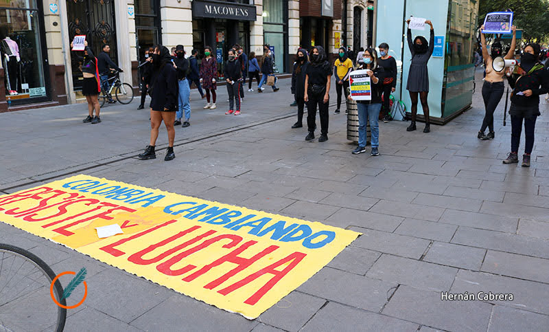 Protesta del Colectivo Colombiano: «El gobierno de Duque está en guerra con el pueblo»