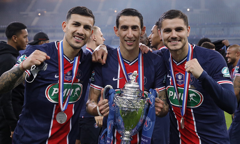Con Paredes, Icardi y Di María, el PSG se coronó campeón de la Copa Francia