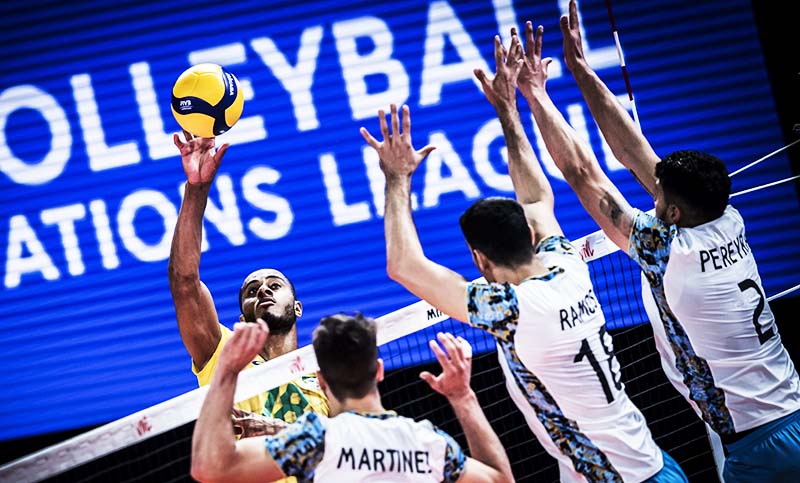 Argentina cayó ante Brasil en la Liga de las Naciones de voleibol