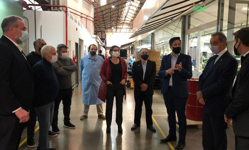 Marcelo Fernández recorrió las instalaciones de PC Arts junto a Trotta, Scioli, Caló y Marziotta