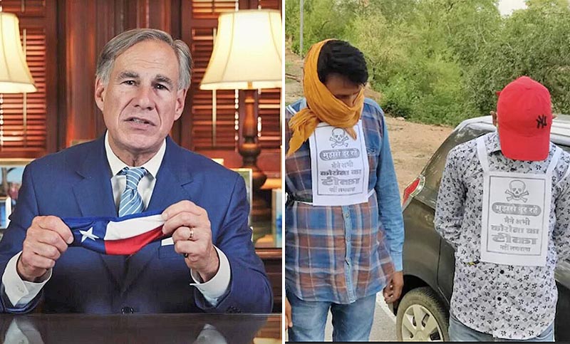 Texas prohíbe exigir el pasaporte de vacuna y en India obligan a los no vacunados a portar carteles