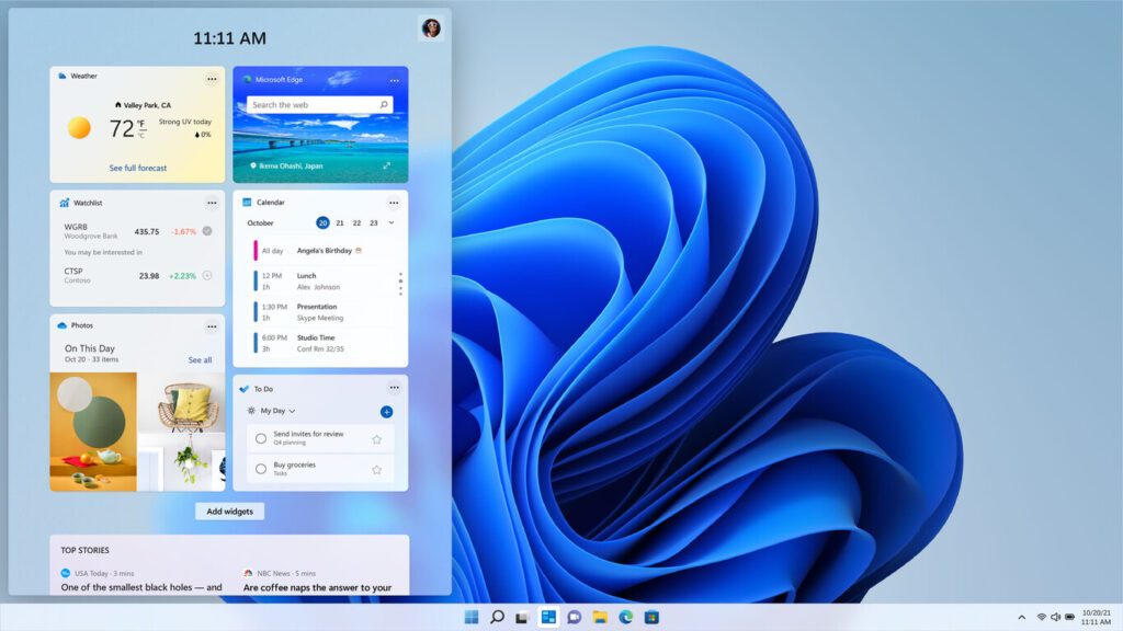Windows 11 widgets y feed noticias