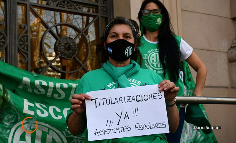 Paro y manifestación de ATE Rosario en reclamo de la reapertura de paritarias
