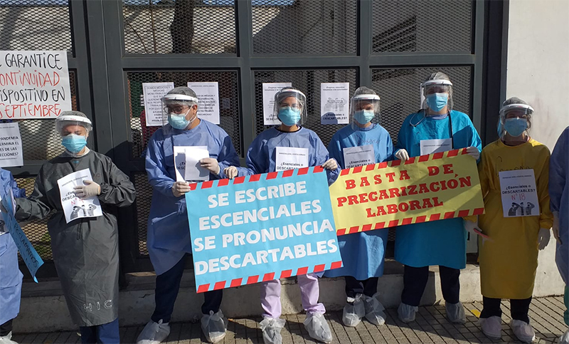 Médicos del dispositivo Covid-19 del Carrasco se movilizaron por mejoras laborales