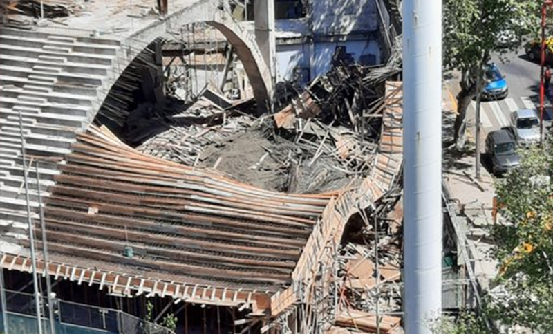 Un herido al ceder parte de la tribuna en construcción de la cancha de Ferro
