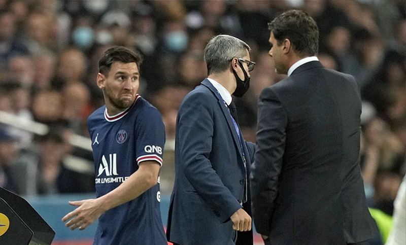 Messi se enojó con Pochettino en el triunfo agónico del Paris Saint Germain