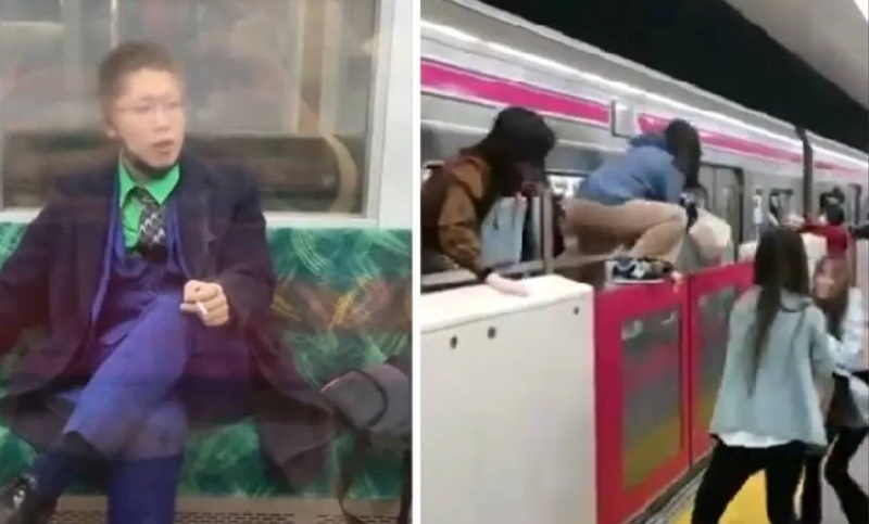 Horror en Tokio: un joven disfrazado de Joker apuñaló a 17 personas en un tren