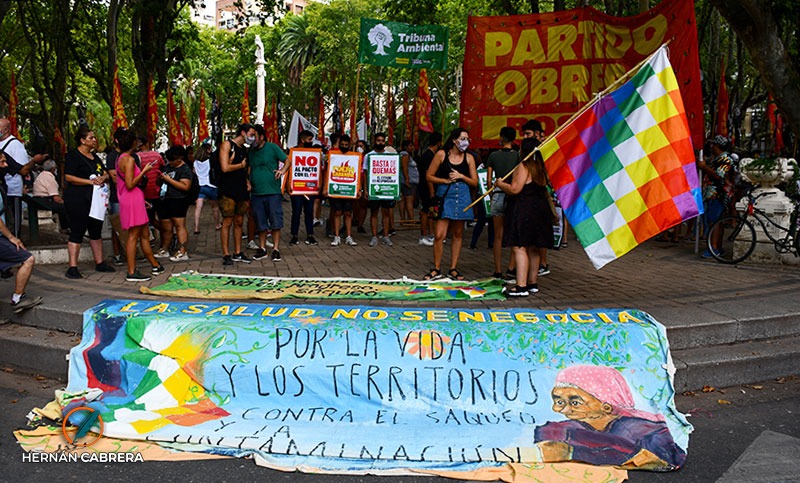 Ambientalistas marcharon por el centro de Rosario para reclamar contra la quema en las islas