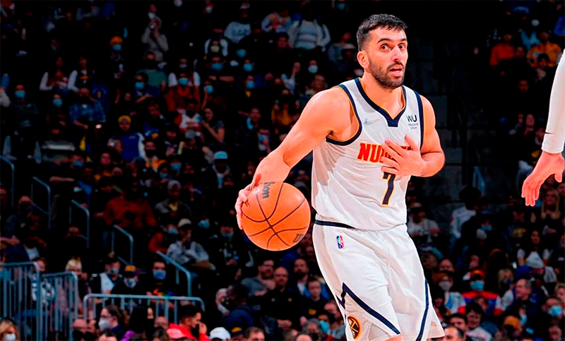 Campazzo tuvo muy poca participación en el cuarto triunfo al hilo de Denver