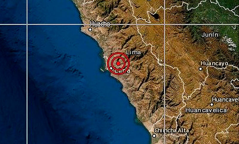 Un fuerte sismo se registró en Lima y en la zona aledaña a la costa central de Perú