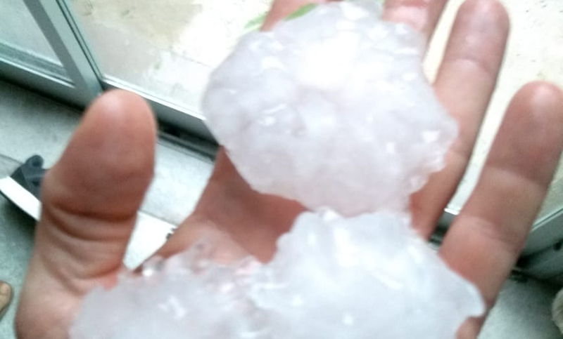 Fuerte caída de granizo en varias localidades de la región