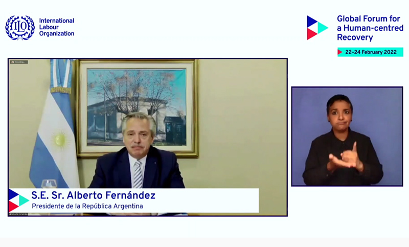 Fernández ante la OIT: «En la negociación con el FMI preservamos los derechos de los trabajadores»