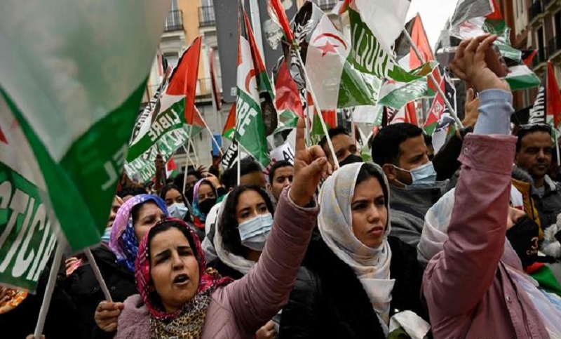 Protestas en España por el apoyo del gobierno a Marruecos en el Sahara Occidental