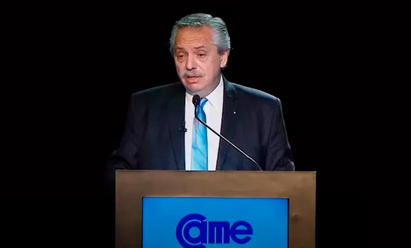 Fernández habló ante la Came e insistió con la redistribución para recomponer la pérdida salarial