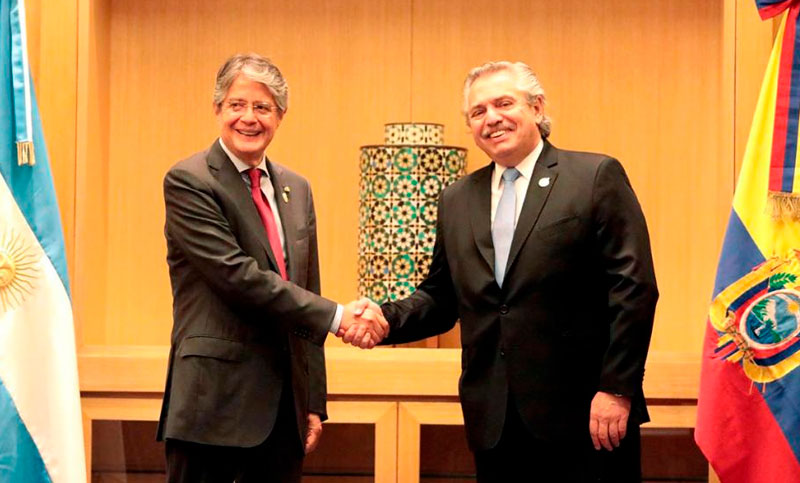 Alberto Fernández recibe al presidente ecuatoriano Guillermo Lasso