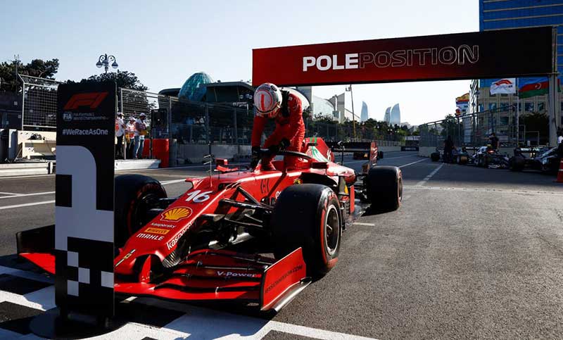 Fórmula 1: Leclerc consiguió la pole position y largará al frente en Azerbaiyán