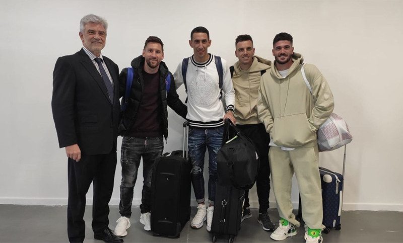 Messi, Di María y Lo Celso llegaron a Rosario tras la gira con la selección argentina