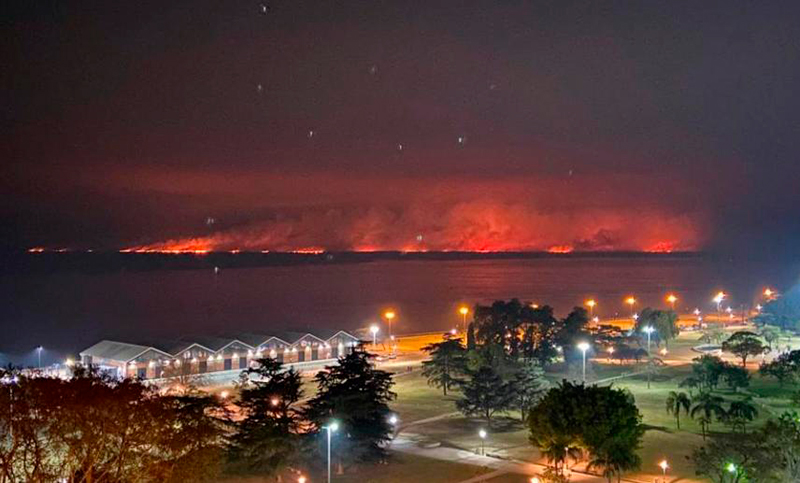 Permanecen activos tres focos de incendio en el Delta de Paraná