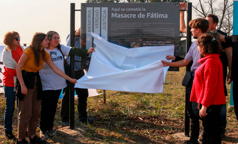 Señalizaron como Sitio de Memoria el lugar donde se cometió la Masacre de Fátima