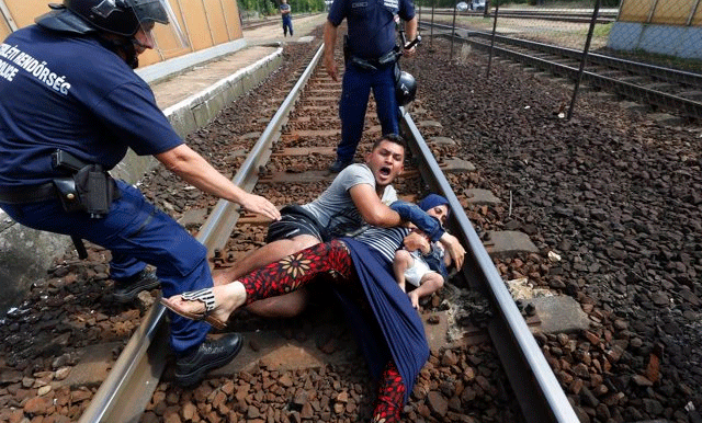 Violencia contra migrantes y refugiados en la frontera entre Hungría y Serbia