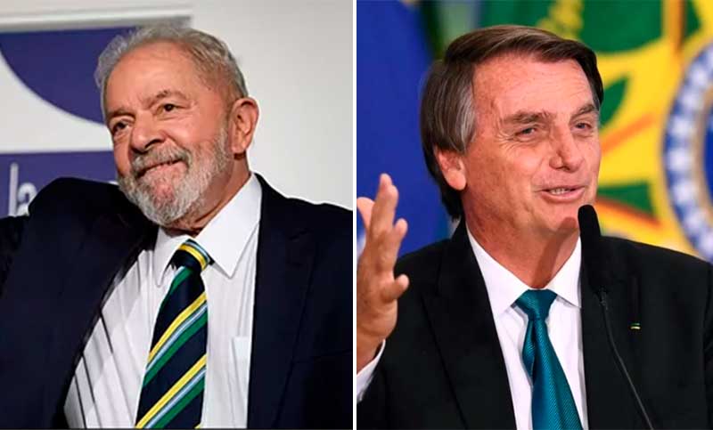 Lula encabeza encuesta de intención del voto en Brasil con 45% frente a 33% de Bolsonaro