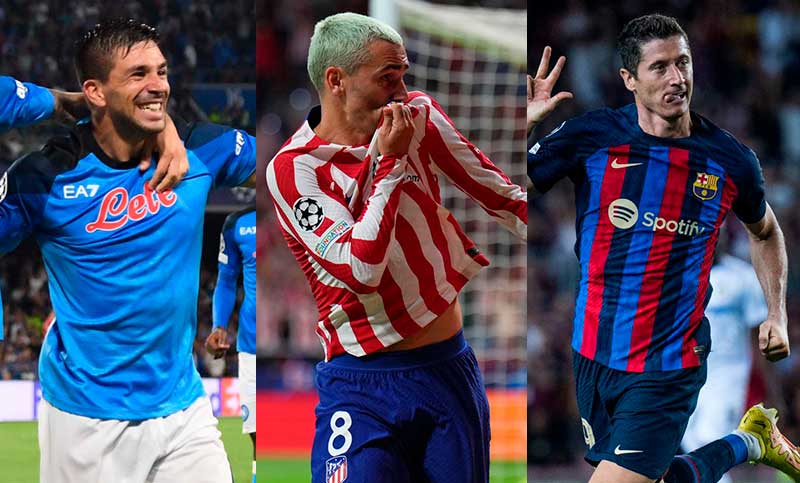 Champions League: triunfos de Napoli, Atlético Madrid y Barcelona