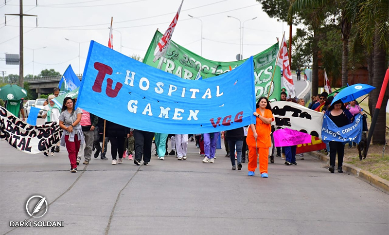 Siprus marchó en defensa de los trabajadores del hospital Gamen de Villa Gobernador Gálvez