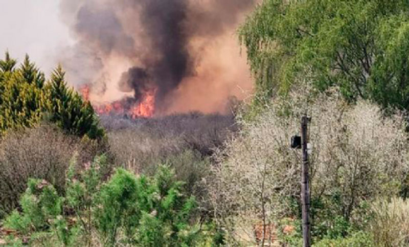 Bomberos combatían un incendio de gran extensión en Mendoza