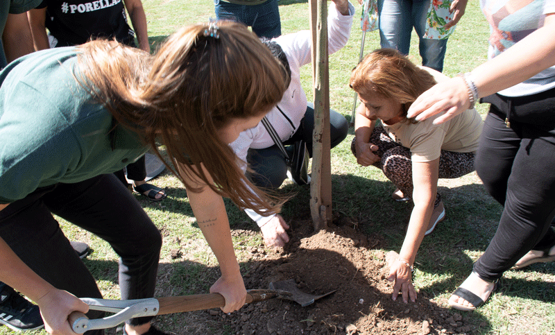 Bosque Violeta: plantaron árboles para recordar a las víctimas de femicidio