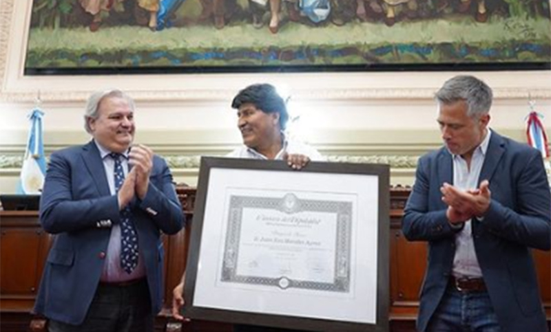 La Legislatura de Santa Fe declaró huésped de honor a Evo Morales