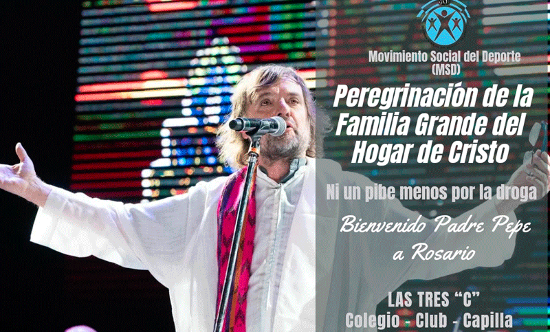 Llega a Rosario la peregrinación de la Familia Grande del Hogar de Cristo