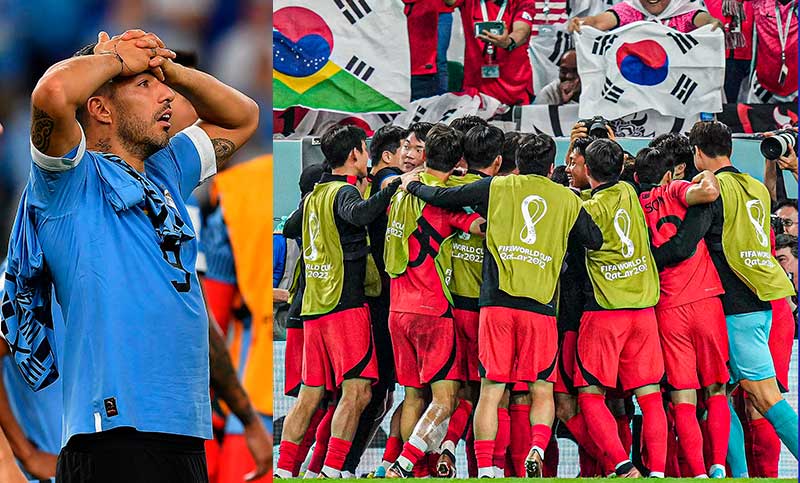 Un gol agónico de Corea del Sur dejó a Uruguay fuera del Mundial