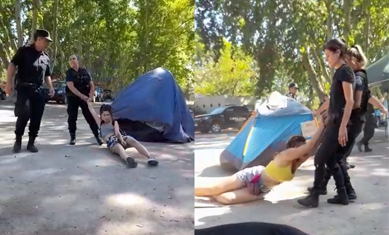 Fuerte tensión en Casilda: la policía detuvo a manifestantes en el Parque Municipal