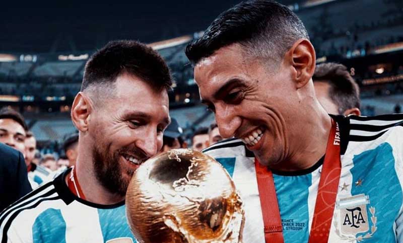 Campeones en casa: Messi y Di María llegaron a Rosario