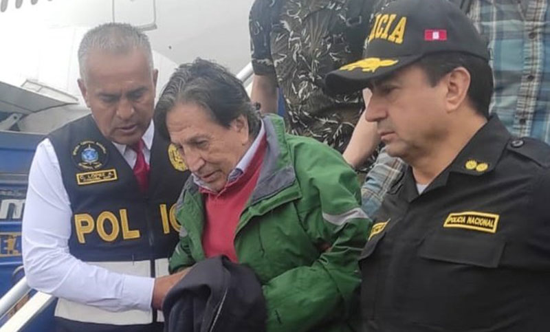 Expresidente peruano Alejandro Toledo fue extraditado desde Estados Unidos bajo una fuerte custodia