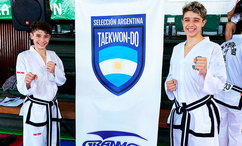 Valentino y Luciano Daverio sueñan con viajar al Mundial de taekwondo en Finlandia
