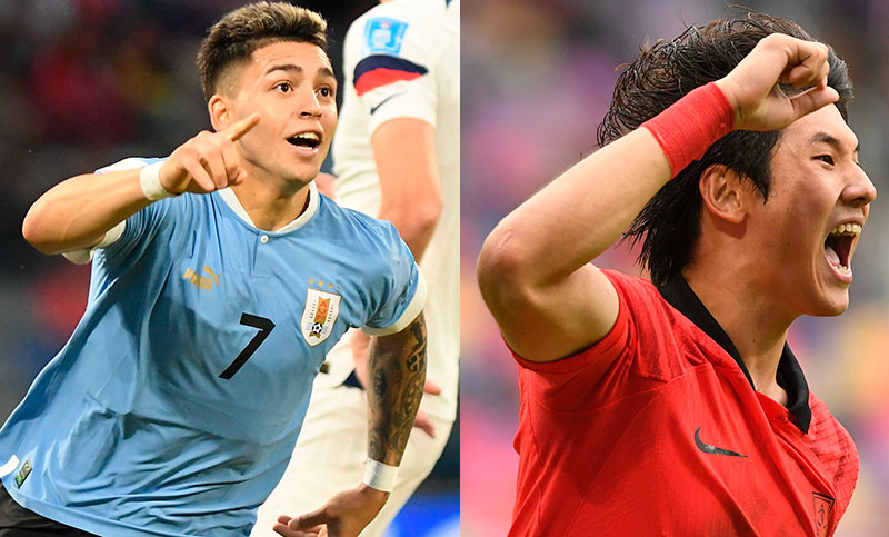 Uruguay y Corea del Sur se clasificaron a las semis del Mundial Sub 20